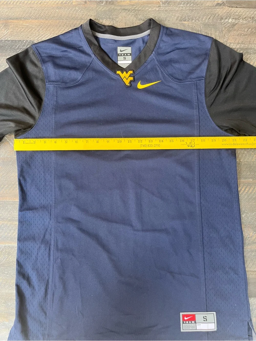 Nike WVU West Virginia Mountaineers Football Jersey Size Small Navy Gold